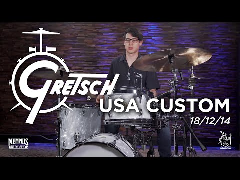 Gretsch USA Custom Maple/Gum Drum Set 18/12/14 - White Satin Flame Nitron (GRNTJ483506)