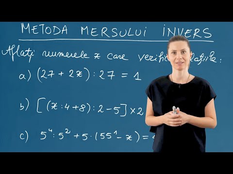 Metoda mersului invers - Matematica - Clasa a V-a