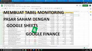 Membuat Tabel Monitoring Saham Secara Otomatis Dengan Google Sheets dan Google Finance