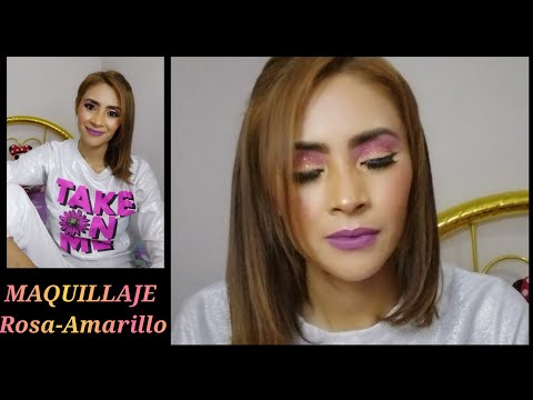 MAQUILLAJE ROSA-AMARILLO 2021/MAKEU2021/ MAQUILLAJE FÁCIL