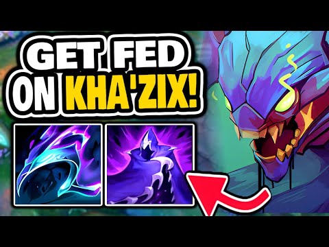 HOW to REALLY do it on KHA'ZIX JUNGLE to GET FED!!