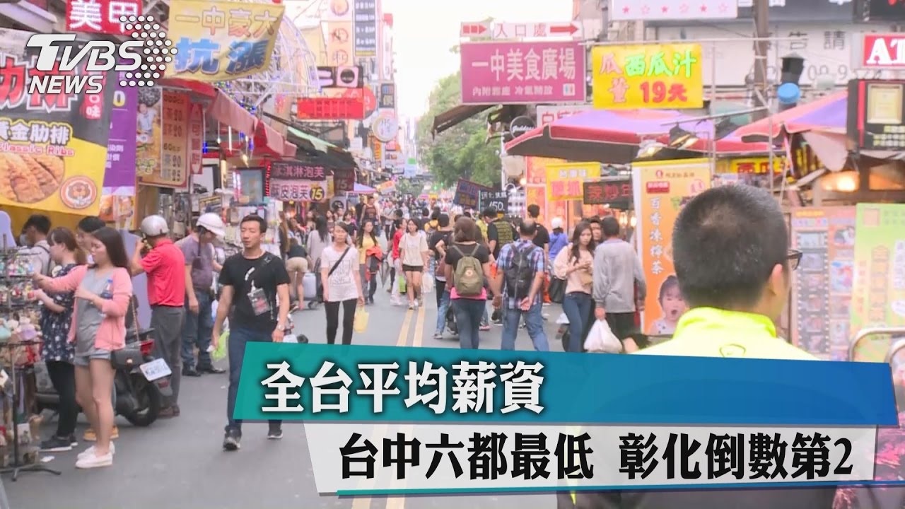 全台平均薪資　台中六都最低、彰化倒數第2