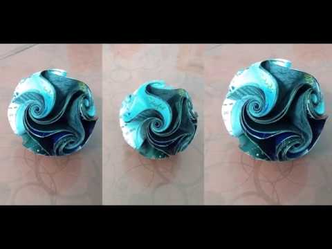 TWIRL STAR BALL || ORIGAMI || KUSUDAMA || PAPER CRAFT || STEP BY STEP TUTORIAL ||