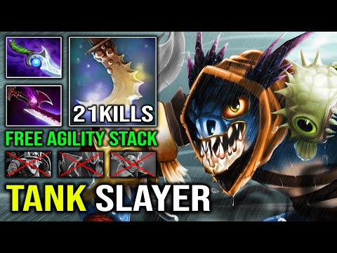 TANK SLAYER Free Agility Slark 100% Brutal Mana Burn with Diffusal & Silver Edge Dota 2