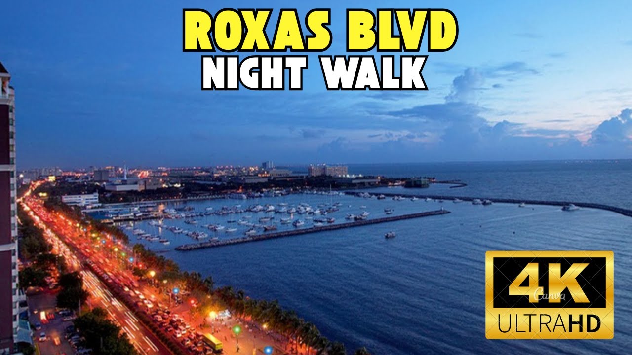 Experience a walking tour through Roxas Boulevard at night.