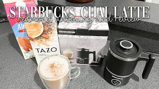 EASY STARBUCKS CHAI LATTE COPY CAT RECIPE: REDMOND'S Milk Frother Unboxing & Review 2022