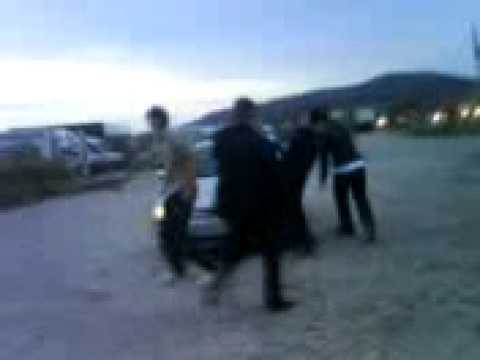 Dancing in the parking at Tofalvi Residence