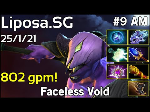 802 gpm! Liposa [SG] Faceless Void - Dota 2  7.17
