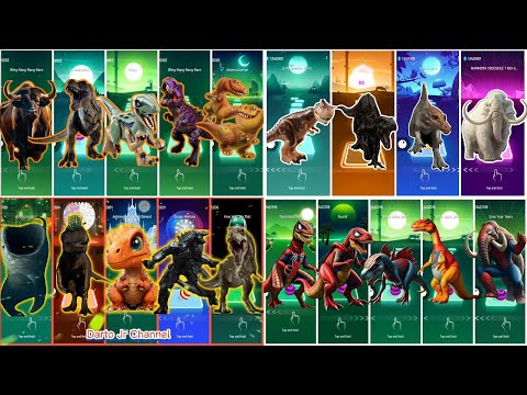 megamix dinosaur. gigantosaurus vs t-rex vs baby dinosaur vs lego jurassic world vs mammoth