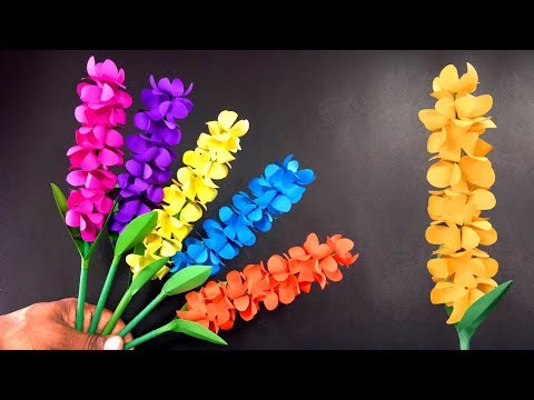 How to make Beautiful lavender paper flowers | Handmade Gift Ideas : Very Easy DIY Crafts Video