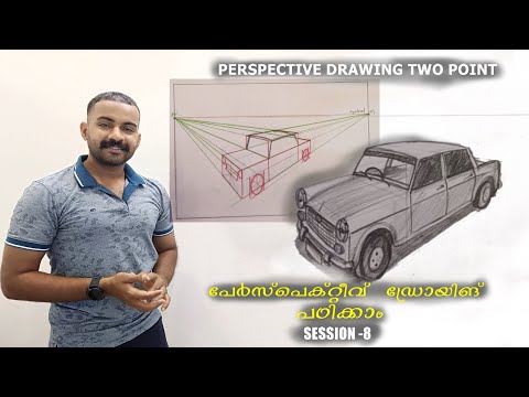 Start drawing (part-26) Malayalam | Perspective drawing session -8 | How to draw a car in two point