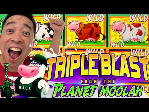 MAJOR MILK TO THE RESCUE! $$$ TRIPLE BLAST FROM THE PLANET MOOLAH Slot Machine (L&W)