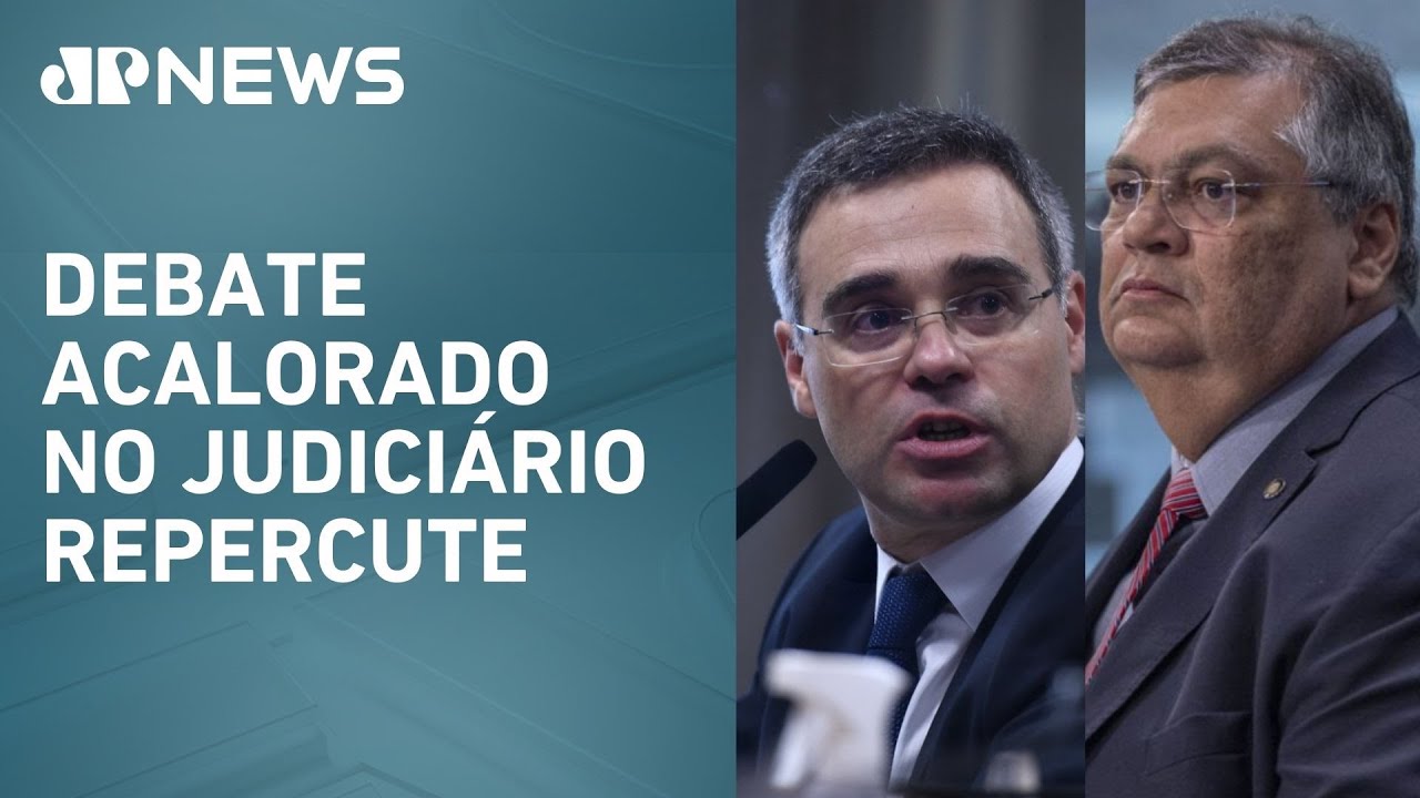 Ministros Flávio Dino e André Mendonça discutem em sessão no STF
