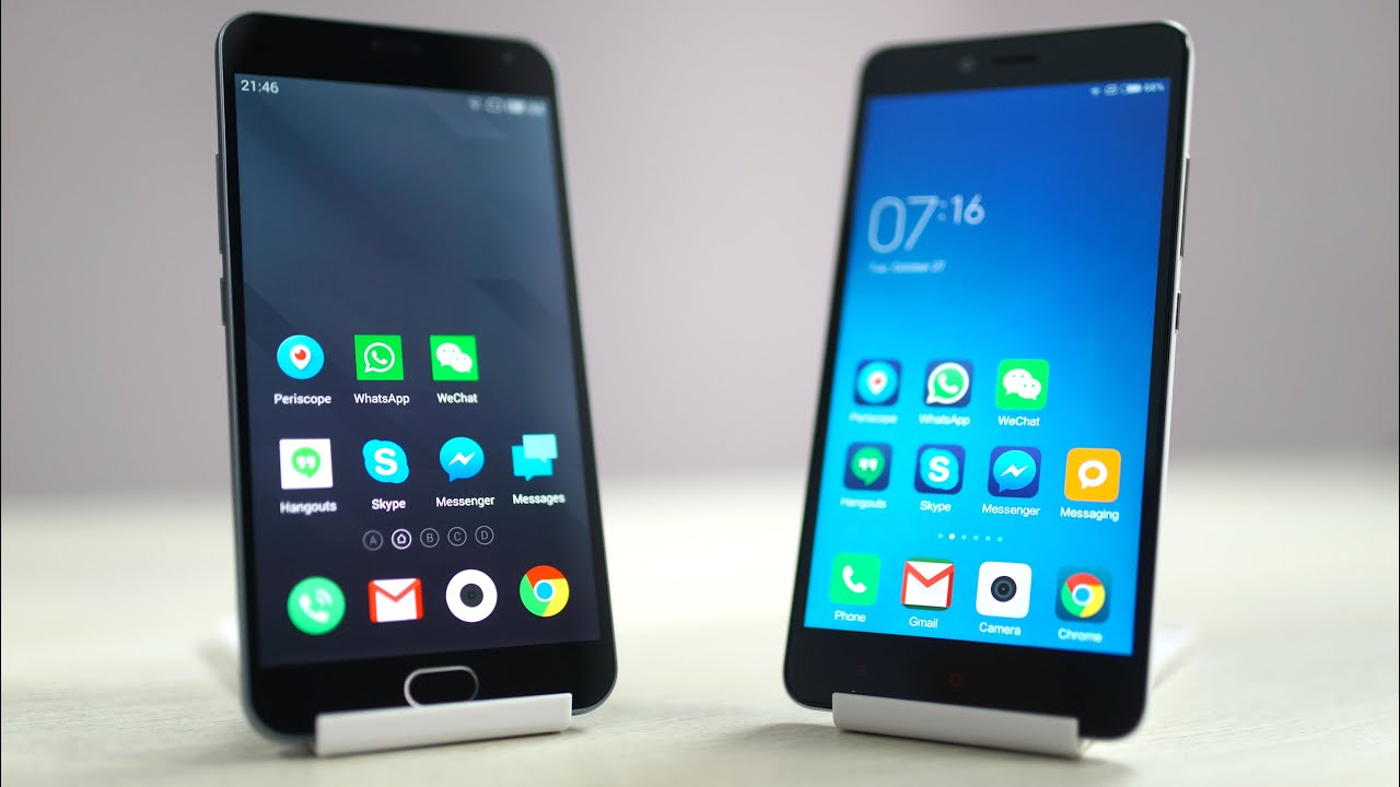 Xiaomi Redmi Note 2 vs Meizu M2 Note - Speed Test Comparison