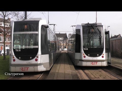 Cabinerit Tram Rotterdam Centraal - Kleiweg, RET Lijn 8 in 2021