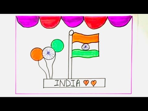 Indian flag drawing for kids ! step by step easy ! art for kids