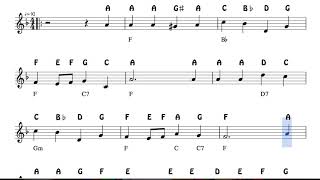 O little town of Bethlehem Christmas Notes Sheet Music for Flute Violin Oboe Voice Easy Carol Song