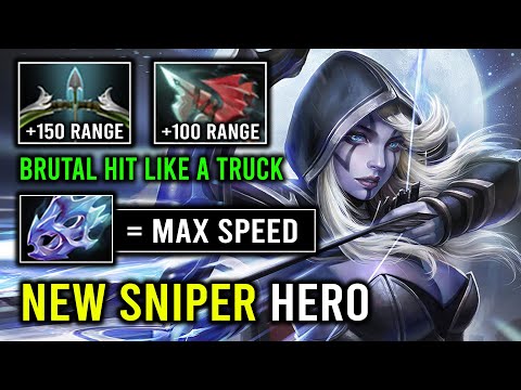 NEW SNIPER HERO +250 Attack Range Moon Shard Drow Ranger Hit Like a Truck 7.33e Dota 2