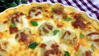 Potato Balls with Chicken and Creamy and Cheesy bechamel Sauce, Potato Balls with Chicken and Cream