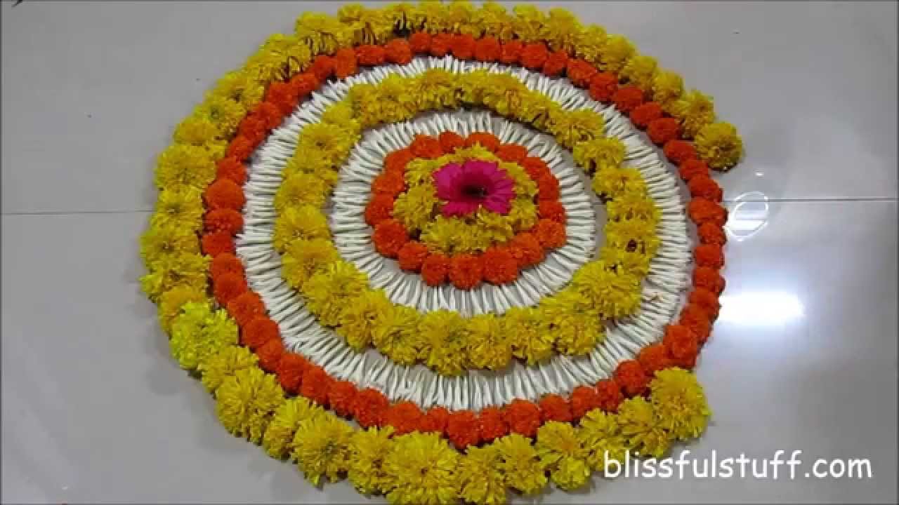 How to make onam pookalam design by Poonam Borkar