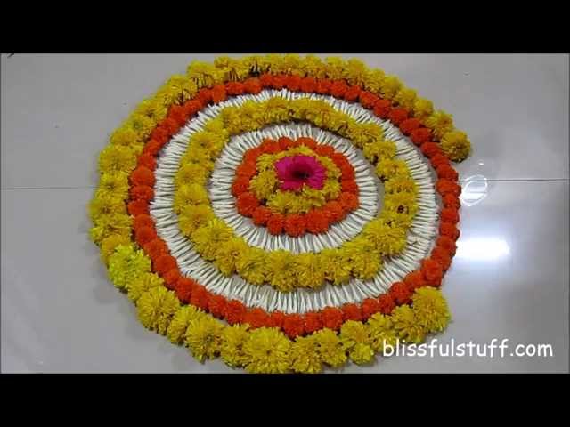 How to make onam pookalam design by Poonam Borkar