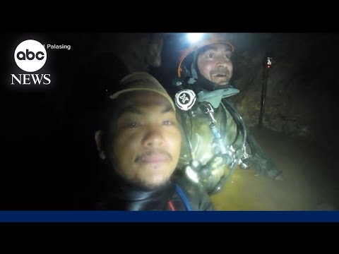 Video shows harrowing effort to rescue victims from flooded cave