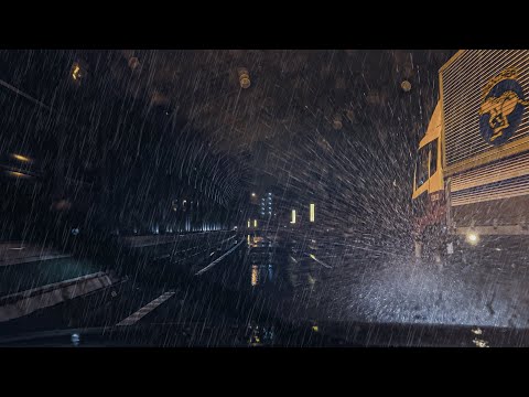 ☔️Lonely Highway Late At Night In Heavy Rain💤for Sleep,Work, Study,etc