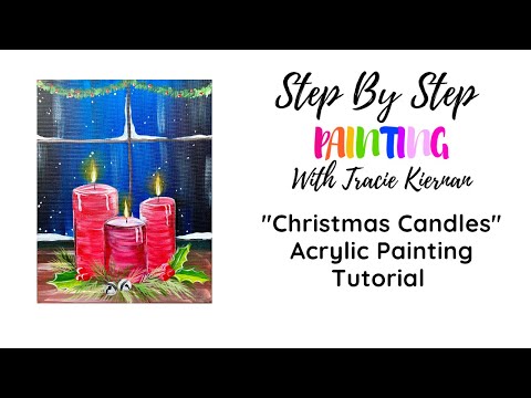 How To Paint "Christmas Candles" - Acrylic Painting Tutorial