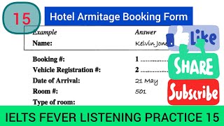 Ielts fever listening test 15 | hotel armitage booking form |
