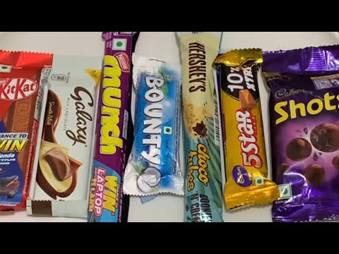 Kitkat vs Munch vs Bounty vs Galaxy vs5 Star vs Cadbury shots ||chocolate unboxing # asmr