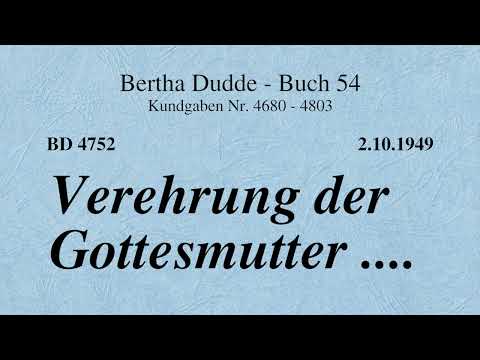 BD 4752 - VEREHRUNG DER GOTTESMUTTER ....