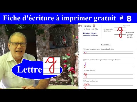 Fiche d'écriture à imprimer | Exercice GS CP CE1 lettre g # 8