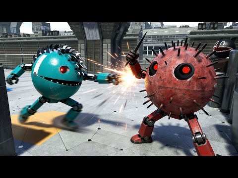 Pacman and Gladiator Robot Break Through a Lunar Labyrinth of Lasers, Drones and Secrets