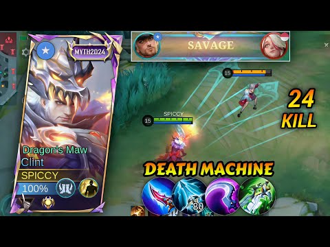 24 KILLS 😱, CLINT BEST SAVAGE BUILD AND EMBLEM IS HERE🔥! ,2026 ( INSANE DAMAGE ) | SOLO RANK - MLBB