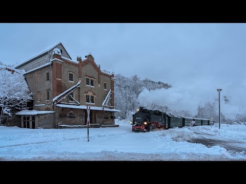 Winterdampf auf der Weißeritztalbahn