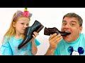 Nastya dan ayah menceritakan kepada anak-anak tentang permen dan coklat yang berbahaya