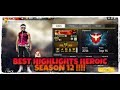 BEST MOMENTS FROM ROAD TO HEROIC SEASON 12 !! RAKESH00007 !! Garena Free Fire !!!