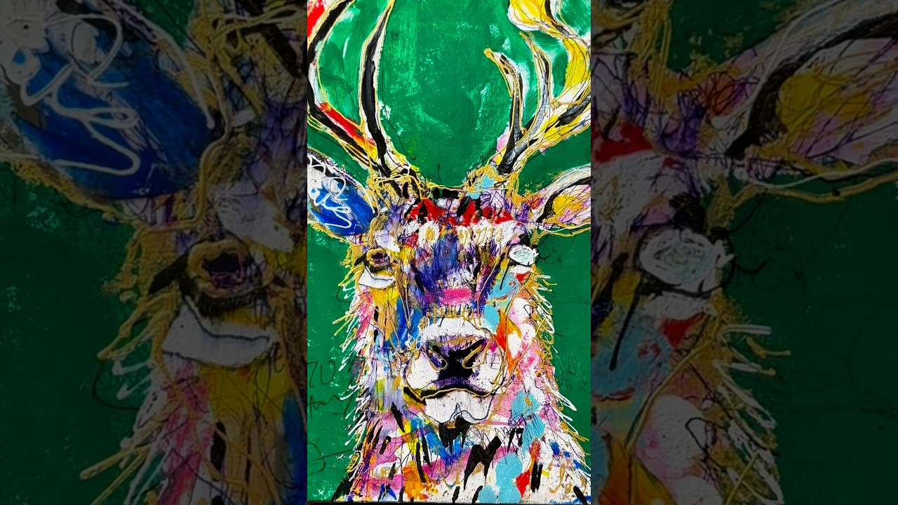 歩いた時間が色になる　#物語のある絵画 title:色を探す鹿