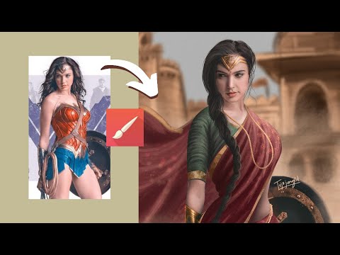 wonderwoman in indian dress  Illustration #wonderwoman Teju Jangid
