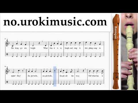 Lær å Spille Blokkfløyte (Barokk) Jingle Bells Melodi Trening um-b935