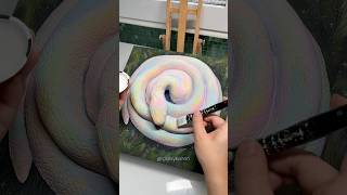 how i create this 3D snake painting 🐍❄️ #art #clay #mixedmedia #painting
