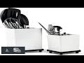 ECOIOU Tiered Counter Utensil Holder Set with 6.5" & 4.7" Removable Drainage