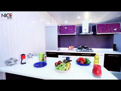 Acrylic u shaped modular kitchen