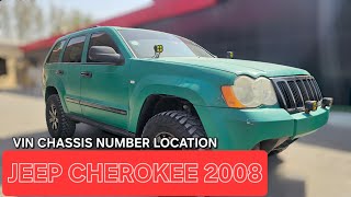 Jeep Cherokee 2009 Vin Chassis Number Location