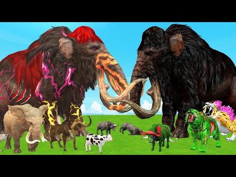 Prehistoric Mammals vs Lava Mammals Size Comparison Animal Epic Battle Woolly Mammoth vs Lava Mammot