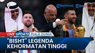 Download lagu Jubah Kain Lionel Messi saat Angkat Trofi Piala Dunia 2022 Qatar, 'Bisht' Legenda Kehormatan Tinggi mp3