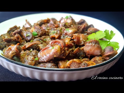 Mollejas de pollo crujientes en freidora de aire