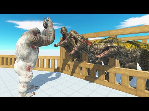 BRUTAL T-REX CAGE VS ALL UNITS - Animal Revolt Battle Simulator
