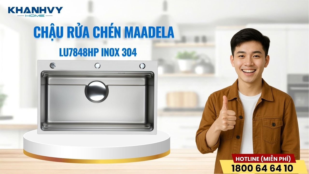Chậu rửa chén Maadela LU7848HP inox 304