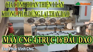 Máy CNC 4 Trục 16 Dao Gia Công Hoàn Thiện Sản Phẩm, Không Mất Thời Gian Thay Dao